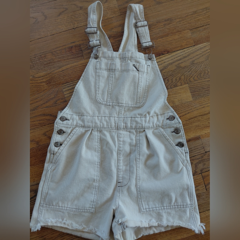 Pistola Beige Canvas Overalls Utility Dungarees Front Pocket | Minimalist Work